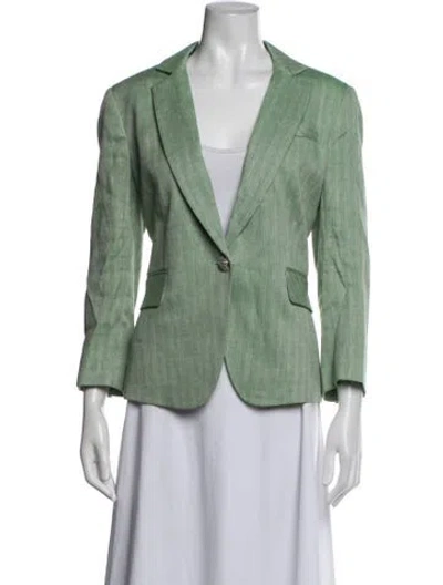 Pre-owned Veronica Beard Linen Blazer W/ Tags In Green