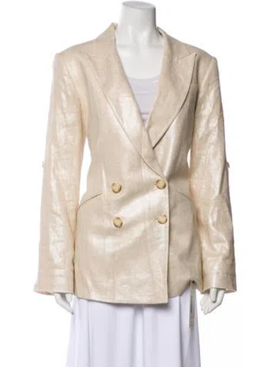 Pre-owned Veronica Beard Linen Blazer W/ Tags In Neutral