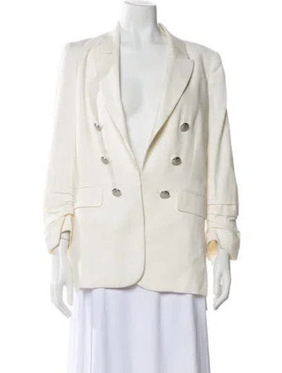 Pre-owned Veronica Beard Linen Blazer In White
