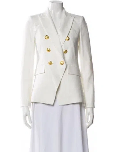 Pre-owned Veronica Beard Linen Blazer In White