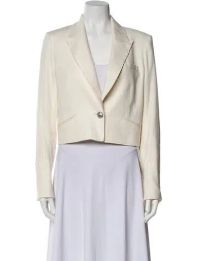 Pre-owned Veronica Beard Linen Blazer In White