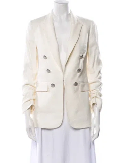 Pre-owned Veronica Beard Linen Blazer In White