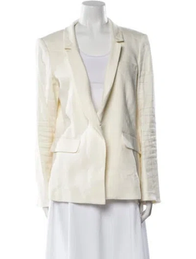 Pre-owned Veronica Beard Linen Blazer In White