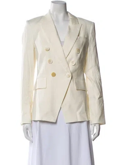Pre-owned Veronica Beard Linen Blazer In White