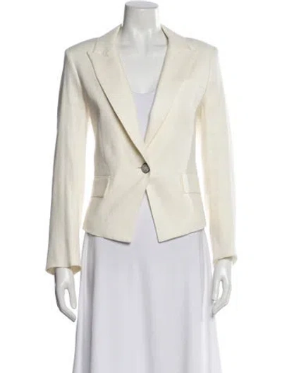 Pre-owned Veronica Beard Linen Blazer In White