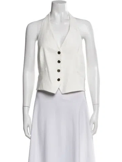 Pre-owned Veronica Beard Linen Blazer In White