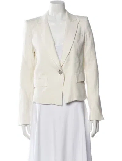 Pre-owned Veronica Beard Linen Blazer In White