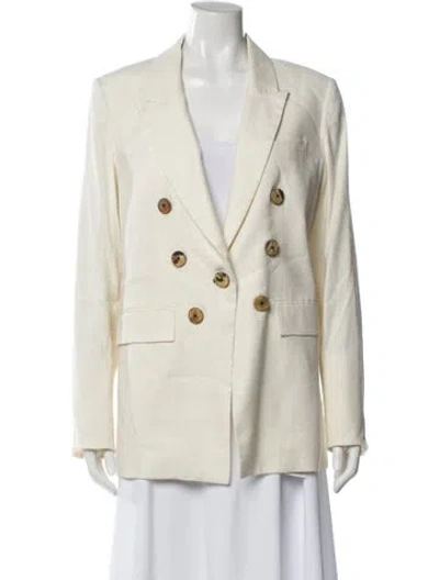 Pre-owned Veronica Beard Linen Blazer In White