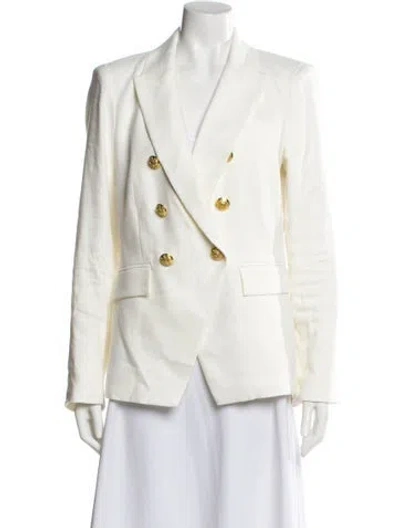 Pre-owned Veronica Beard Linen Blazer In White