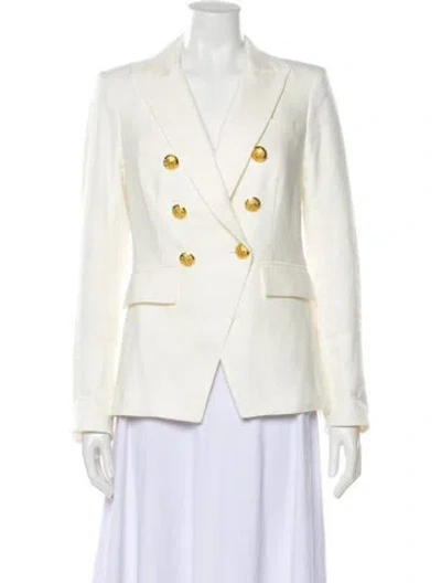 Pre-owned Veronica Beard Linen Blazer In White