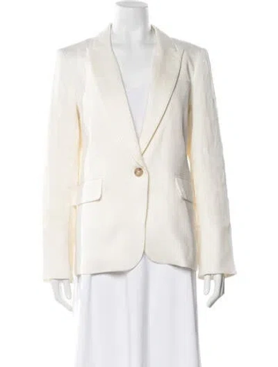 Pre-owned Veronica Beard Linen Blazer In White