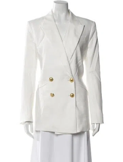 Pre-owned Veronica Beard Linen Blazer In White