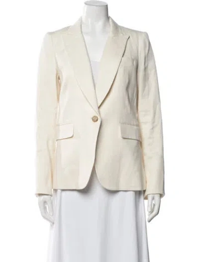 Pre-owned Veronica Beard Linen Blazer In White