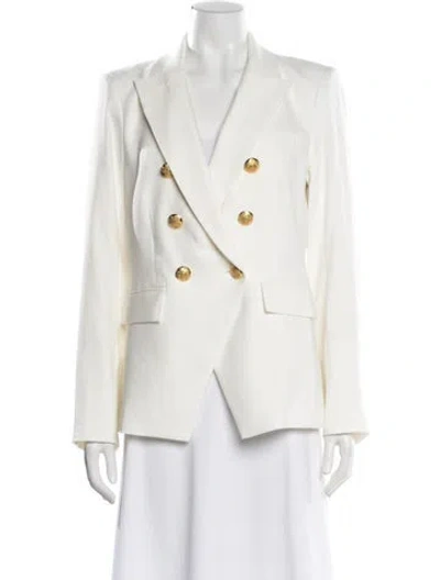 Pre-owned Veronica Beard Linen Blazer In White