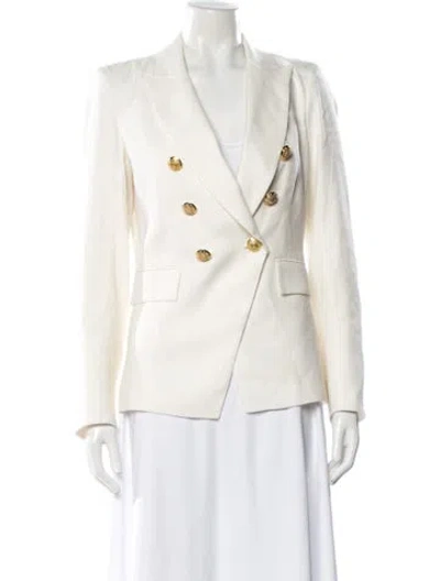 Pre-owned Veronica Beard Linen Blazer In White