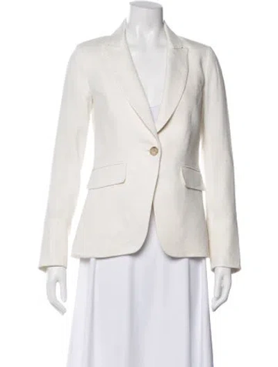 Pre-owned Veronica Beard Linen Blazer In White