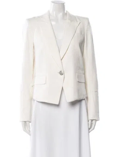 Pre-owned Veronica Beard Linen Blazer In White