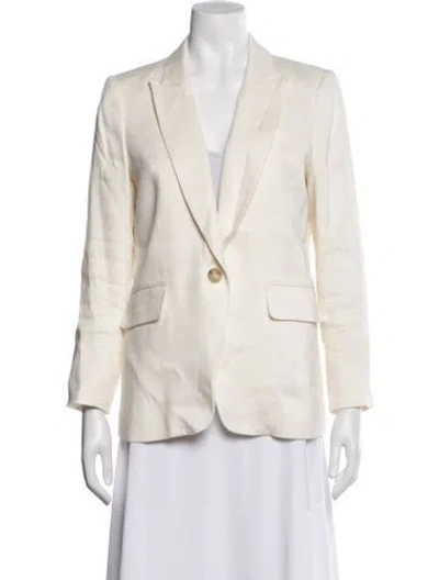 Pre-owned Veronica Beard Linen Blazer In White