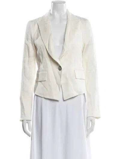 Pre-owned Veronica Beard Linen Blazer In White