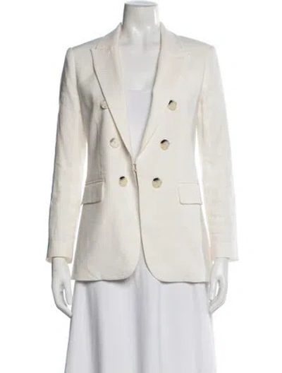 Pre-owned Veronica Beard Linen Blazer In White