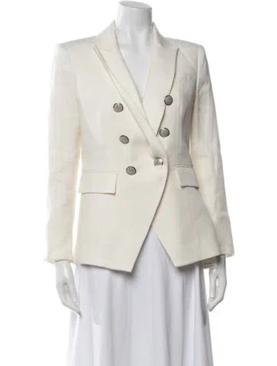 Pre-owned Veronica Beard Linen Blazer In White