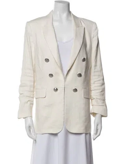 Pre-owned Veronica Beard Linen Blazer In White