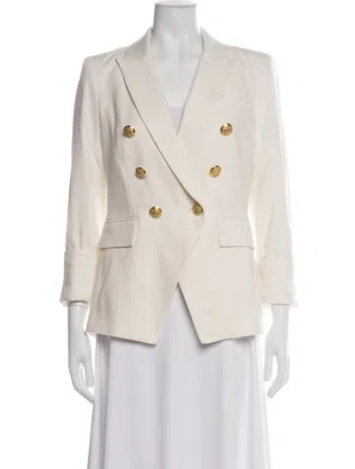 Pre-owned Veronica Beard Linen Blazer In White