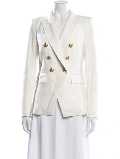 Pre-owned Veronica Beard Linen Blazer In White