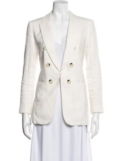 Pre-owned Veronica Beard Linen Blazer In White