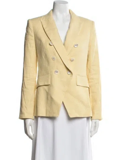 Pre-owned Veronica Beard Linen Blazer In Yellow