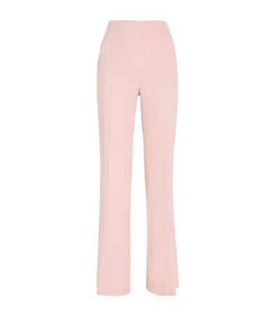 Veronica Beard Linen-blend Komi Wide-leg Trousers In Pink Shell