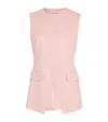 Veronica Beard Lois Linen Vest In Pink