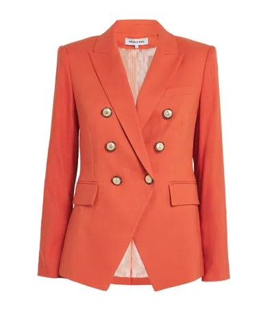 Veronica Beard Linen-blend Miller Dickey Jacket In Orange