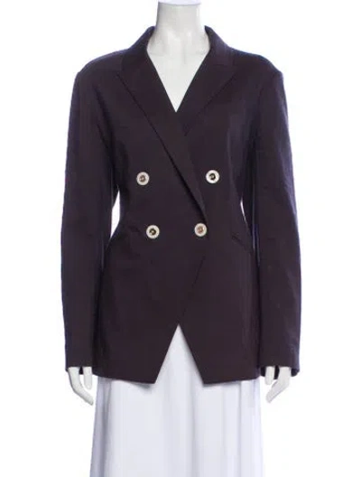Pre-owned Veronica Beard Linen Coat In Purple
