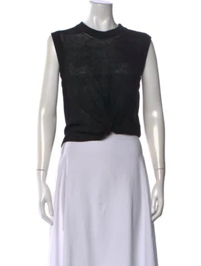 Pre-owned Veronica Beard Linen Cowl Neck Sweater In Black