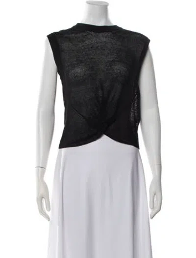 Pre-owned Veronica Beard Linen Crew Neck Sweater In Black