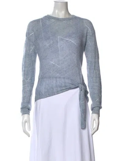 Pre-owned Veronica Beard Linen Crew Neck Sweater In Blue