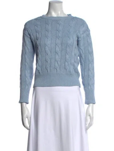 Pre-owned Veronica Beard Linen Crew Neck Sweater In Blue
