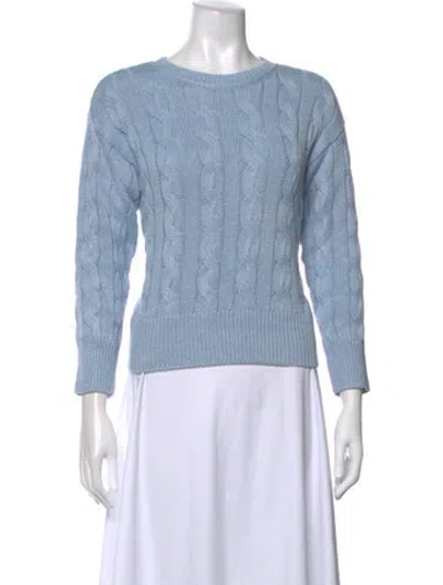 Pre-owned Veronica Beard Linen Crew Neck Sweater In Blue