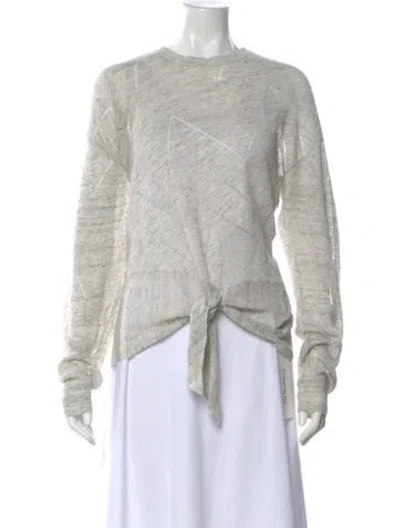 Pre-owned Veronica Beard Linen Crew Neck Sweater In Gray