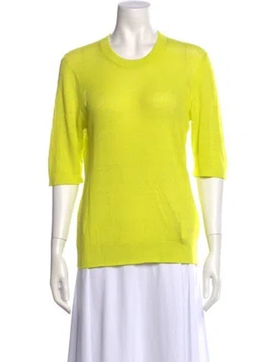 Pre-owned Veronica Beard Linen Crew Neck Sweater In Green