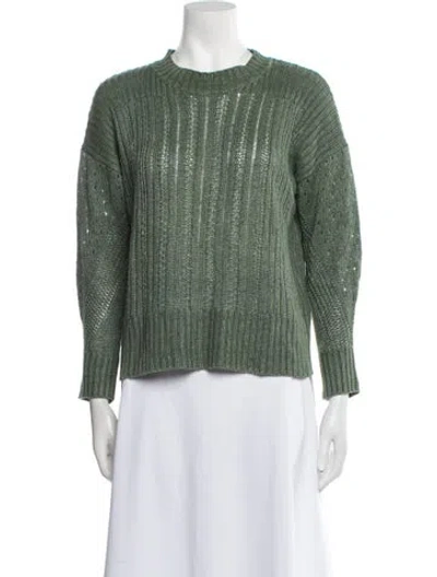 Pre-owned Veronica Beard Linen Crew Neck Sweater In Green