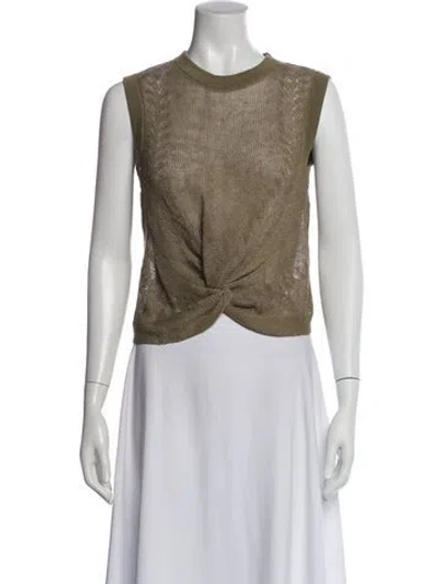 Pre-owned Veronica Beard Linen Crew Neck Sweater In Green