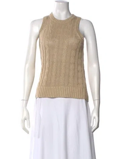 Pre-owned Veronica Beard Linen Crew Neck Sweater In Green