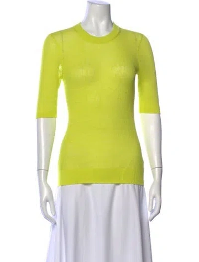 Pre-owned Veronica Beard Linen Crew Neck Sweater In Green