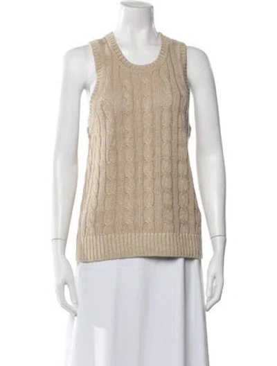Pre-owned Veronica Beard Linen Crew Neck Sweater In Green