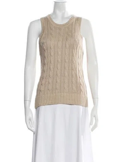 Pre-owned Veronica Beard Linen Crew Neck Sweater In Green