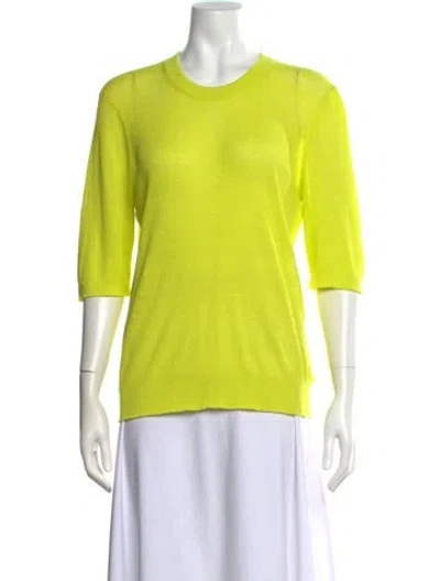 Pre-owned Veronica Beard Linen Crew Neck Sweater In Green