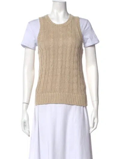 Pre-owned Veronica Beard Linen Crew Neck Sweater In Neutral