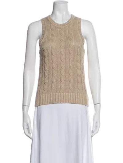 Pre-owned Veronica Beard Linen Crew Neck Sweater In Neutral